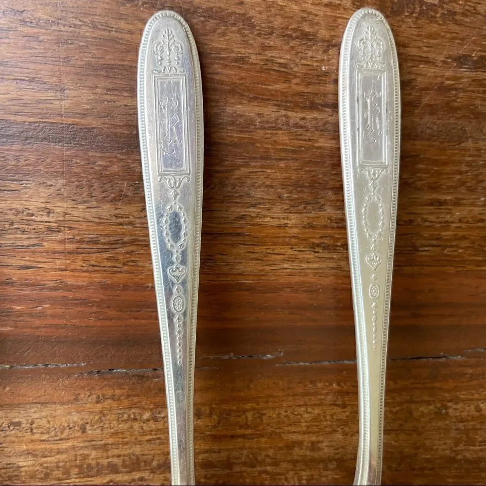 Antique 1921 Oneida Community Plate Grosvenor Teaspoons Set of 6 With Monogram